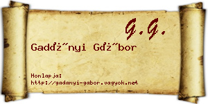 Gadányi Gábor névjegykártya